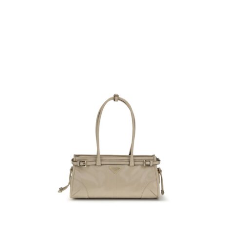 Prada Beige Calf Leather Bos Taurus Shoulder Bag