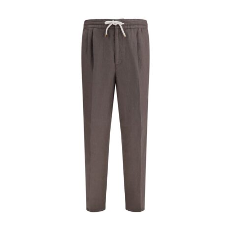 Brunello Cucinelli Gray Linen Casual Pants